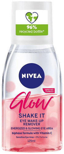 NIVEA 125毫升亮采眼部卸妆液|NIVEA 125ml Glow Eye Make-Up Remover -silmämeikinpuhdistusaine