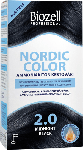 Biozell Nordic Color Biozell Professional Nordic Color 无氨持久染发剂 午夜黑 2.0 2x60ml