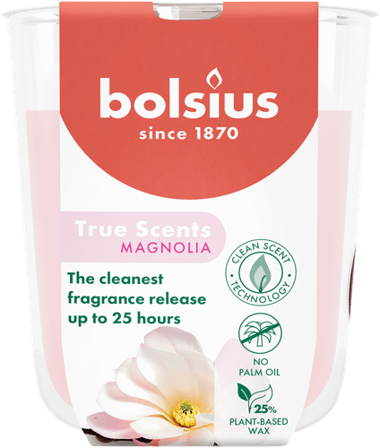 Bolsius True Scents – 香薰蜡烛杯 – 木兰 – 粉色 – 小号|Bolsius True Scents – tuoksukynttilä lasissa – Magnolia – pinkki – pieni