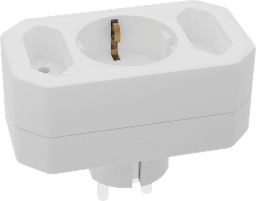 Gelia 分线器 1+2组合 1个接地+2个欧标 白色