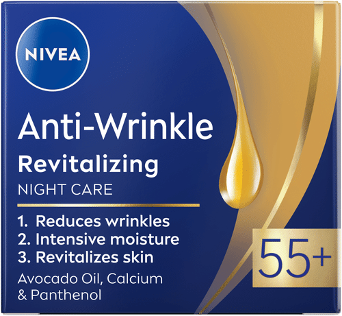 NIVEA 50ml Anti-Wrinkle Revitalizing Night Cream 55+ -yövoide