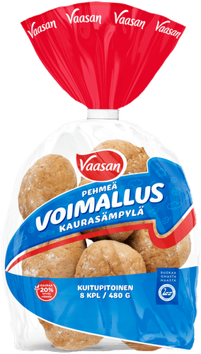 Vaasan Voimallus Kaurasämpylä kaurainen sämpylä 480 g 8 kpl|Vaasan 燕麦小圆面包 燕麦小圆包 480g 8 kpl