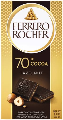 Ferrero Rocher 黑巧克力榛子巧克力板 90g|Ferrero Rocher -tummasuklaa-hasselpähkinäsuklaalevy 90g