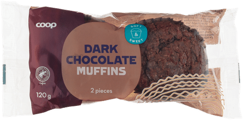 Coop 黑巧克力松饼 2件装 120 g|Coop suklaamuffinit tummalla suklaalla 2-pack 120 g