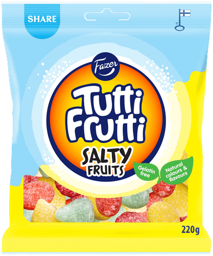Fazer Tutti Frutti Salty Fruits糖果袋 220g|Fazer Tutti Frutti Salty Fruits karkkipussi 220g