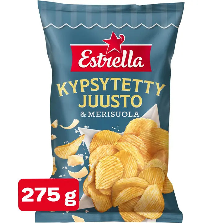 Estrella Kypsytetty juusto & merisuola sipsi 275g-Estrella 陈年奶酪和海盐薯片 275g