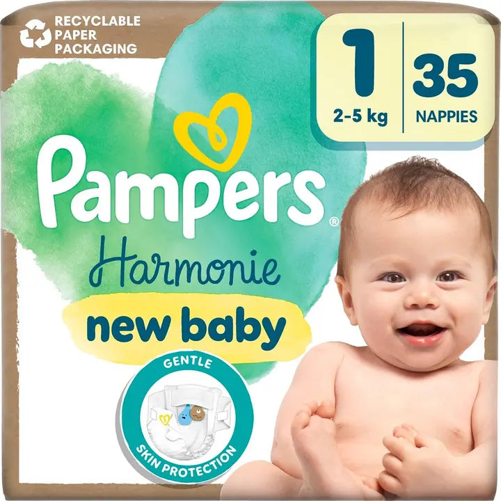 Pampers Harmonie new baby S1 2-5 kg 35 kpl vaippa|Pampers Harmonie新婴儿S1 2-5斤35片纸尿裤