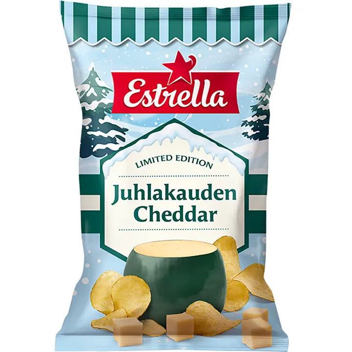 Estrella Juhlakauden Cheddar sipsi 250g-Estrella 节日切达干酪薯片 250g