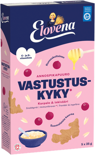 Elovena 175g vastustuskyky karpalo & inkivääri annospikapuuro|Elovena 175g 免疫力 蔓越莓姜味即食燕麦粥