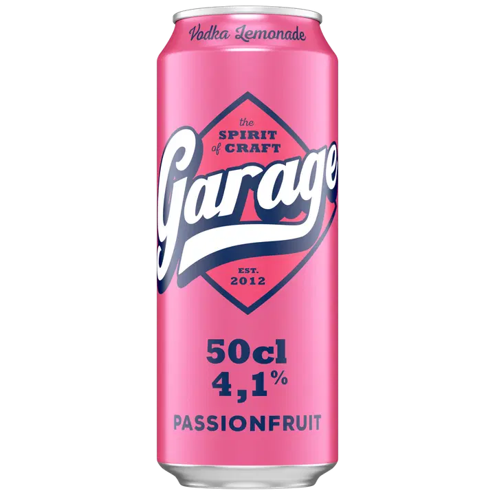 Garage Vodka Lemonade Passionfruit juomasekoitus 4,1 % tölkki 0,5 L|Garage 伏特加柠檬水百香果混合饮料 4.1% 罐装 0,5 L