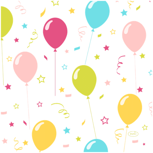 Duni 纸巾餐巾 33 x 33 厘米 Balloon Fun 3层 20 kpl