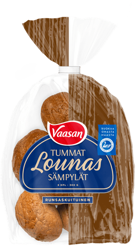 Vaasan Tummat Lounassämpylät tumma vehnäsämpylä 300 g 6 kpl|Vaasan 午餐黑麦小面包 300克 6 kpl