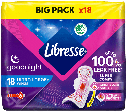 LIBRESSE Night Ultra Large+ wing side 18 kpl Big pack