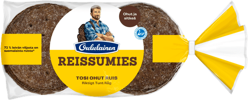 Oululainen Reissumies Tosi Ohut Ruis 10kpl 350g, täysjyväruisleipä|Oululainen Reissumies 超薄黑麦 10片 350g 全麦黑麦面包