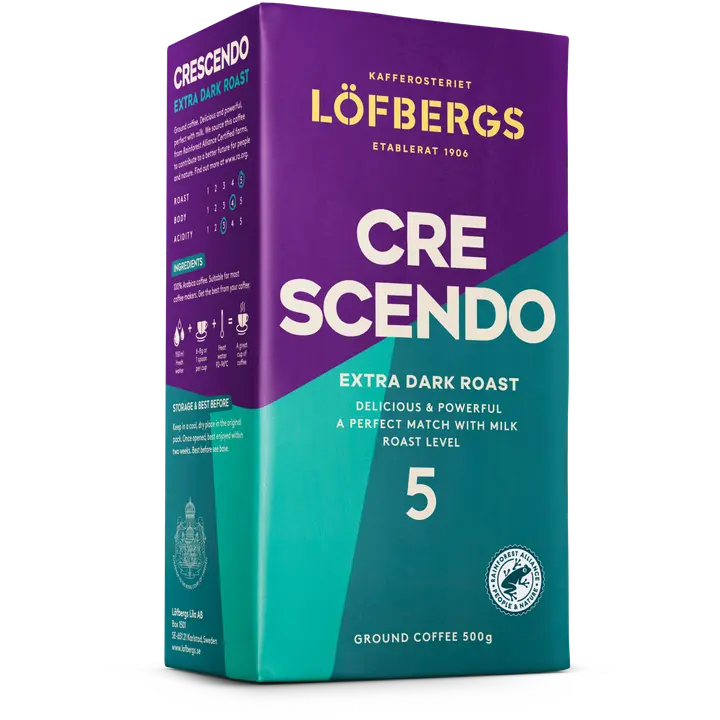 Löfbergs Crescendo Suodatinkahvi 500g Rainforest alliance|Löfbergs Crescendo 滴滤咖啡 500 克 雨林联盟