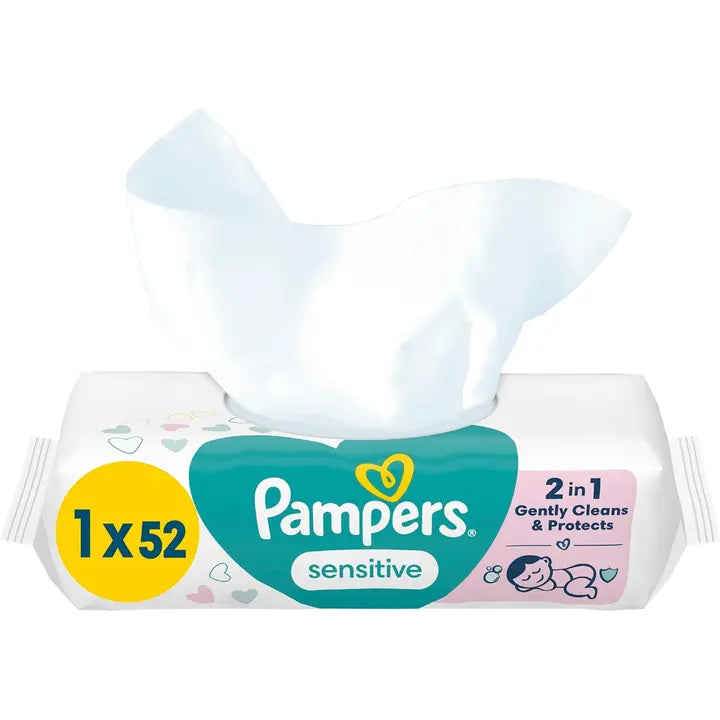Pampers 52kpl Sensitive Baby Wipes puhdistuspyyhe|Pampers 52 片装敏感婴儿湿巾清洁巾