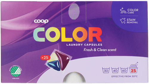 Coop 彩色衣物洗衣胶囊(适用于彩色纺织品) 25 kpl