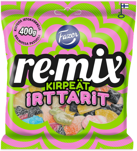 Fazer Remix Kirpeät Irttarit糖果袋 400g|Fazer Remix Kirpeät Irttarit karkkipussi 400g