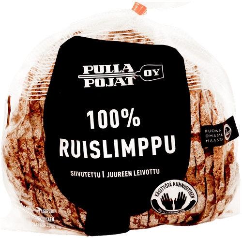 Pulla-Pojat 100% ruislimppu viipaleina 640 g|Pulla-Pojat 100%黑麦圆面包切片 640 g