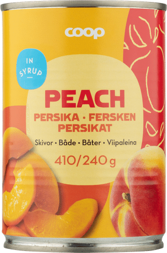 Coop 糖水黄桃片 410/240 g|Coop persikat viipaleina sokeriliemessä 410/240 g