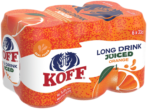Koff 6罐装Koff长饮橙汁5%罐装 0,33 L