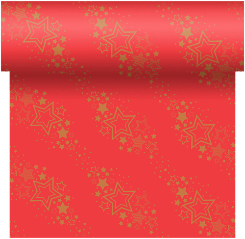 DUNI Dunicel®-poikkiliina 0,4 x 4,8 m Holiday Star Red