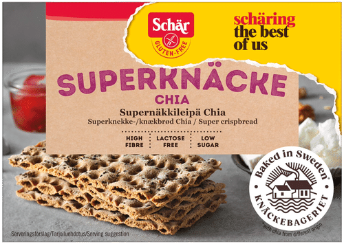 Schär 超级脆面包 奇亚籽 无麸质 140g|Schär Supernäkkileipä chia gluteeniton 140g