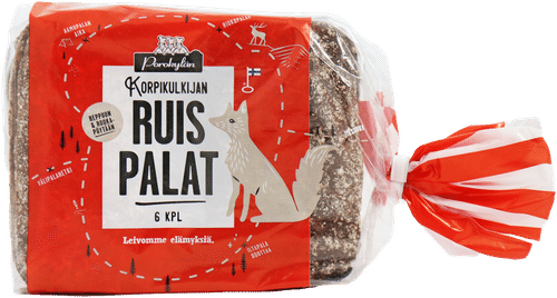 Porokylän Korpikulkijan Ruispalat 6 kpl / 330 g täysjyväruispalaleipä|Porokylän Korpikulkijan 黑麦面包片 6块/330克 全麦黑麦面包片