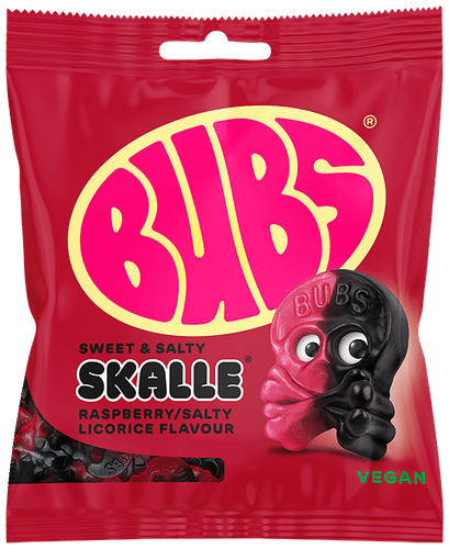 BUBS Raspberry Salty Licorice SKALLE makeinen 155g
