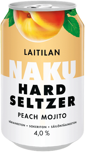 Laitilan Naku 硬苏打酒 桃子莫吉托风味 4.0% vol 0.33L 无糖酒精饮品