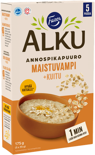 Fazer Alku Maistuvampi & kuitu annospikapuuro 175 g (5 x 35 g)