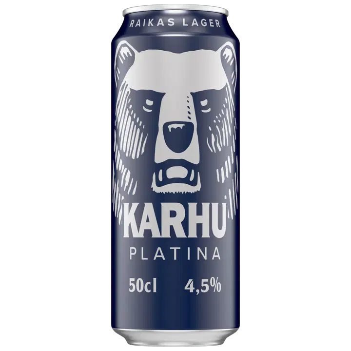 Karhu Platina Lager olut 4,5 til-% tölkki 0,5 L|Karhu Platina 拉格饮料 4.5 vol% 罐装 0,5 L