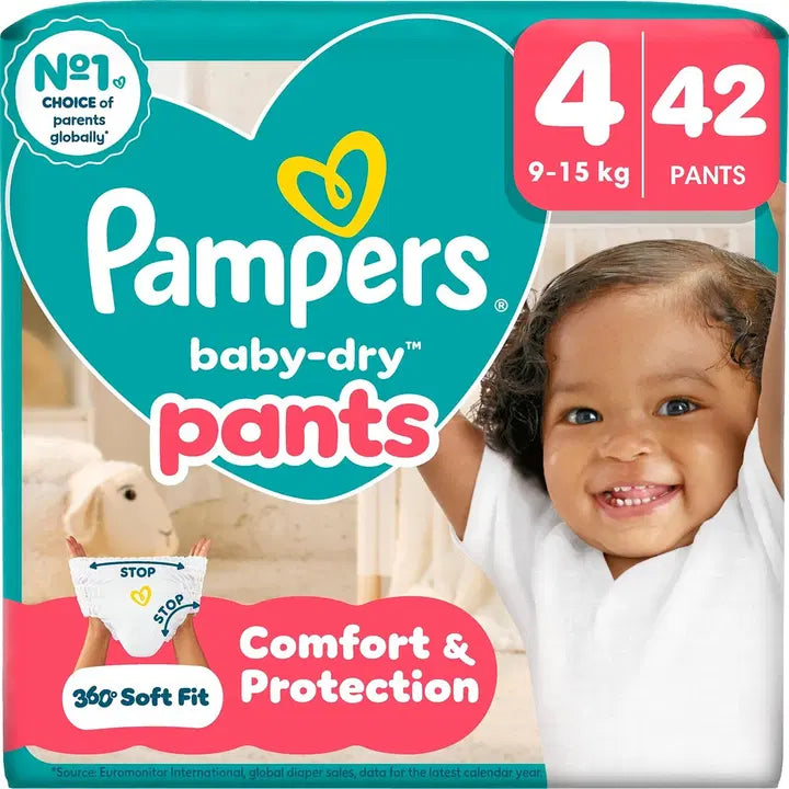 Pampers Baby Dry Pants S4 9-15kg 42kpl housuvaippa|Pampers 婴儿干爽裤 S4 9-15公斤 42片裤尿布