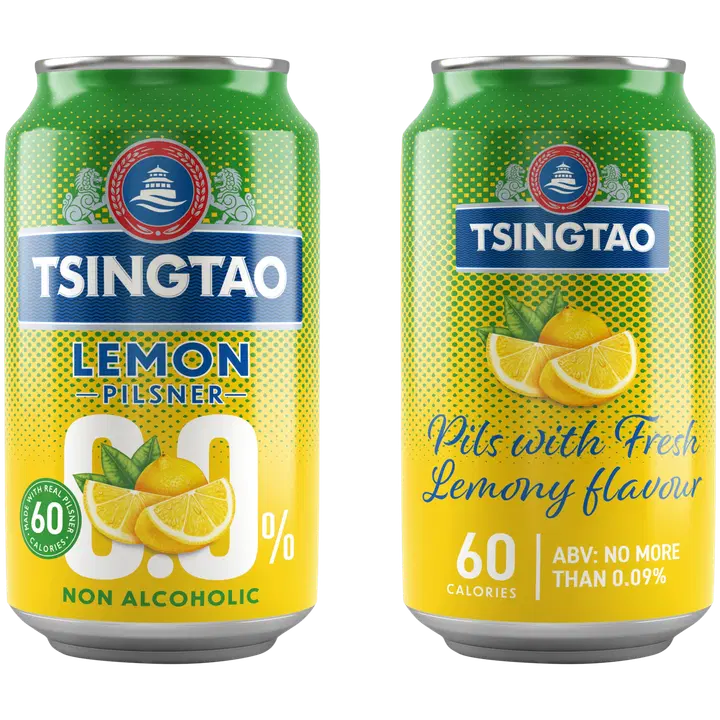 Tsingtao Lemon Pilsner olut 0% 0,33l tlk|Tsingtao 柠檬比尔森饮品 0% 0.33l tlk