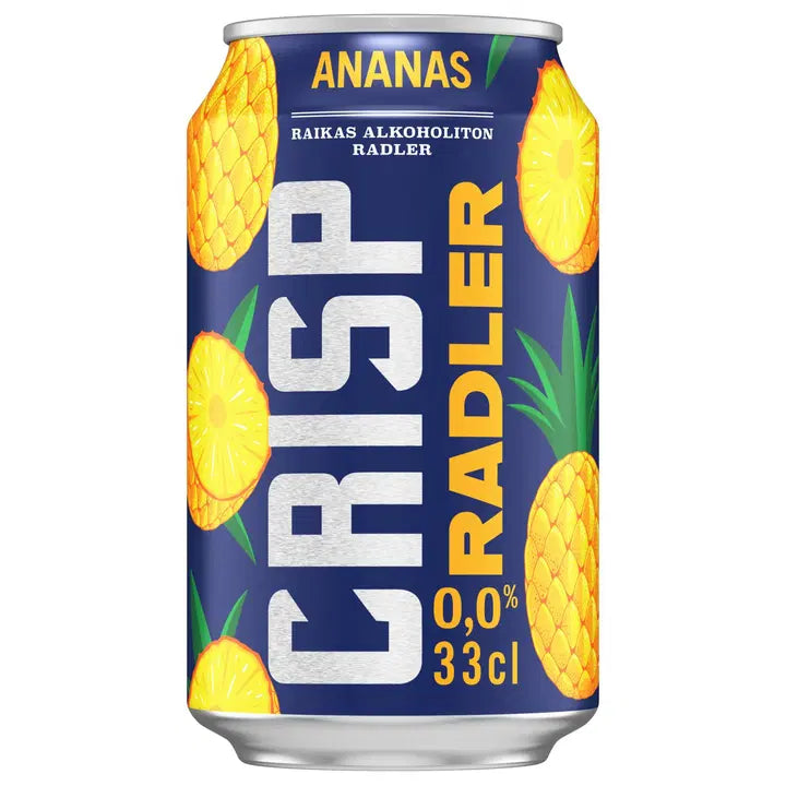 Crisp Radler Ananas alkoholiton olut 0% 33cl tlk|Crisp Radler 菠萝0度饮料 0% 33cl tlk