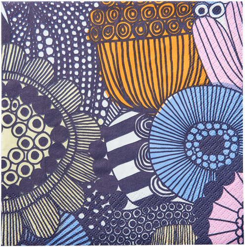 Marimekko 社区花园粉紫餐巾纸 20张/33厘米|Marimekko Siirtolapuutarha pinkkilila lautasliina 20kpl/33cm