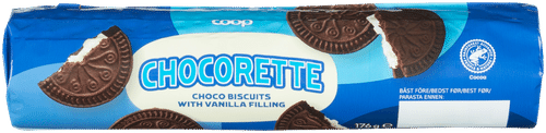 Coop 香草夹心可可饼干 176 g|Coop vaniljatäytteinen kaakaokeksi 176 g