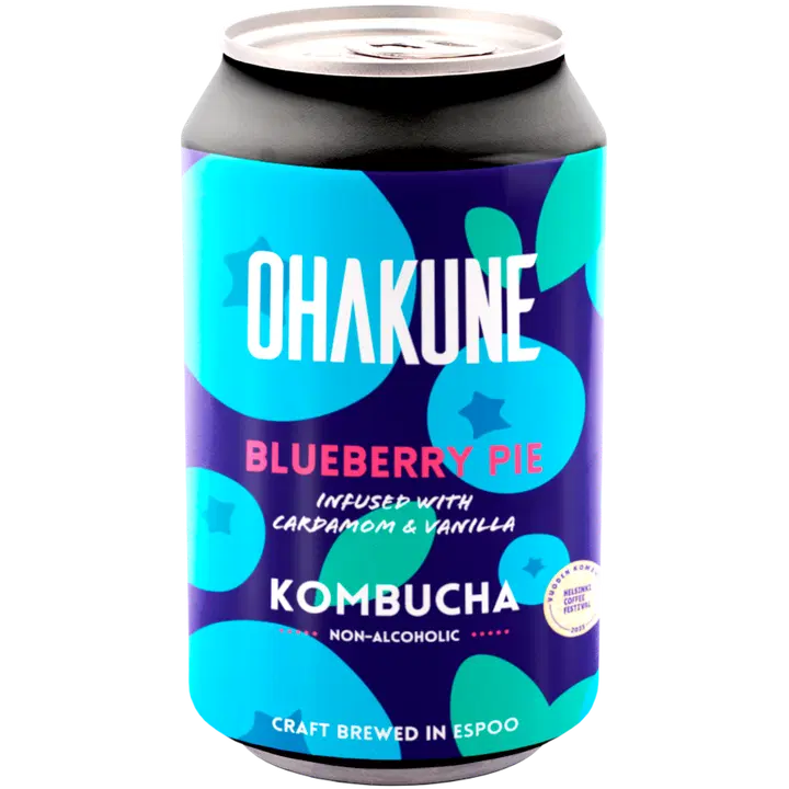 Ohakune Kombucha Blueberry Pie teejuoma, 330ml|Ohakune 康普茶蓝莓派茶饮料, 330ml
