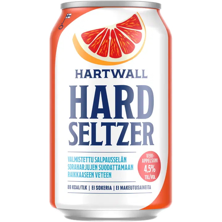 Hartwall Hard Seltzer Veriappelsiini 4,5% 0,33 l|Hartwall Hard Seltzer 血橙 4.5% 0,33 l