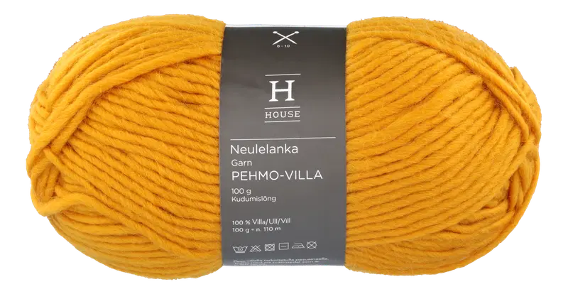 House Pehmovilla 编织线 112706 100克 暗黄 10429|House neulelanka Pehmovilla 112706 100 g Dark Yellow 10429