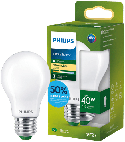 Philips 高效LED灯泡2W A60 E27 2700K 485LM磨砂