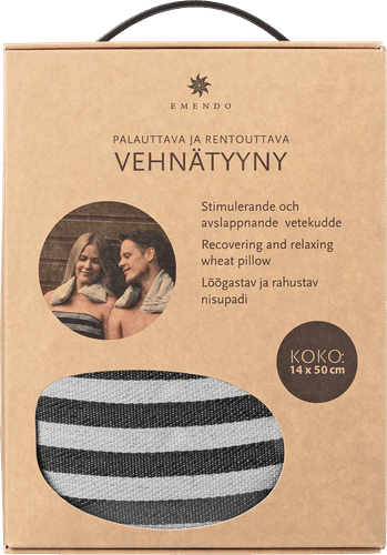 Emendo vehnätyyny pieni mustaraita