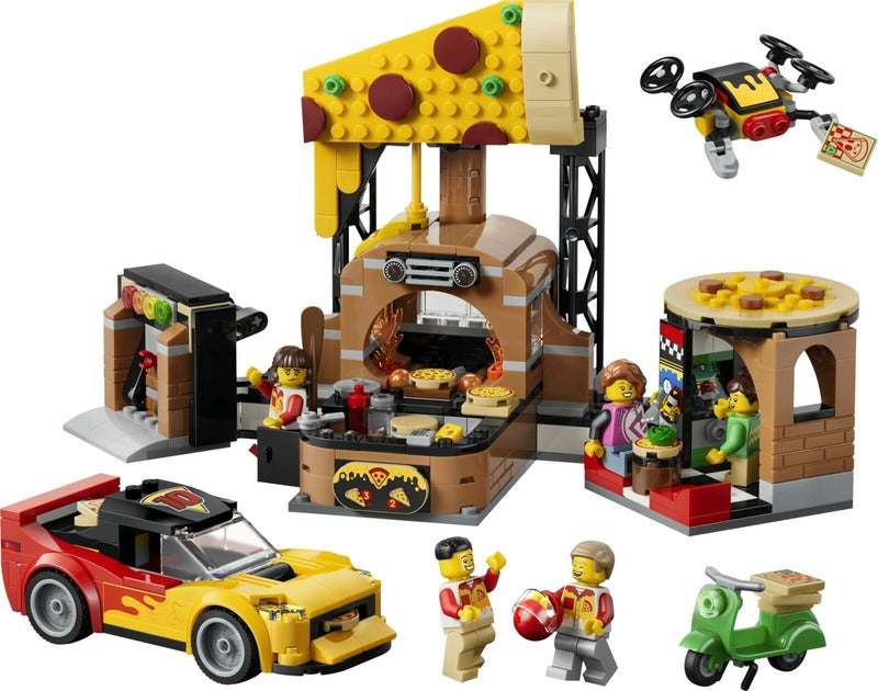 LEGO 我的城市60496披萨餐厅与送餐车|LEGO® My City 60496 Pizzaravintola ja toimituskulkuneuvot