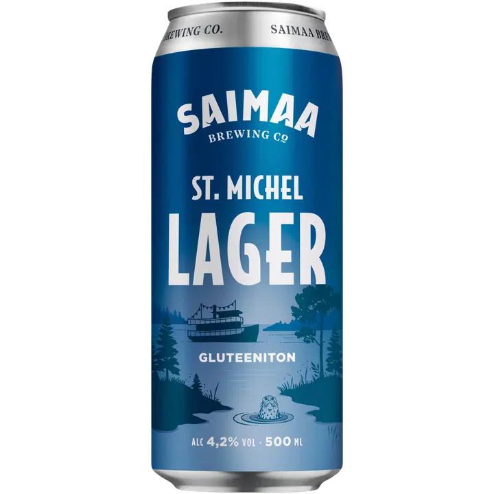 Saimaa 圣米歇尔饮品 4.2% 饮品 0.5 升罐装|Saimaa St Michel Lager 4,2% olut 0,5l tölkki