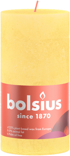 Bolsius 乡村风桌烛 – 亮黄色 – 13 cm|Bolsius – rustiikkinen pöytäkynttilä – kirkkaan keltainen – 13 cm