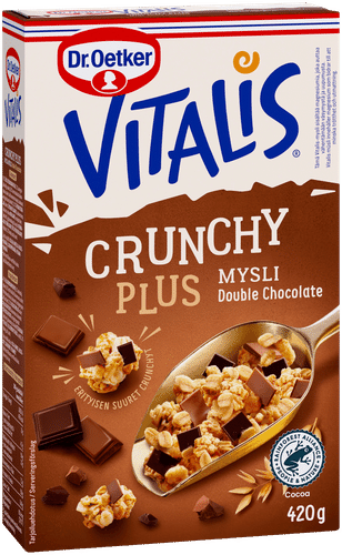 Dr. Oetker Vitalis Crunchy Plus Double Chocolate mysli 420g|Vitalis 博士奥克特 Vitalis Crunchy Plus 双巧克力麦片 420g