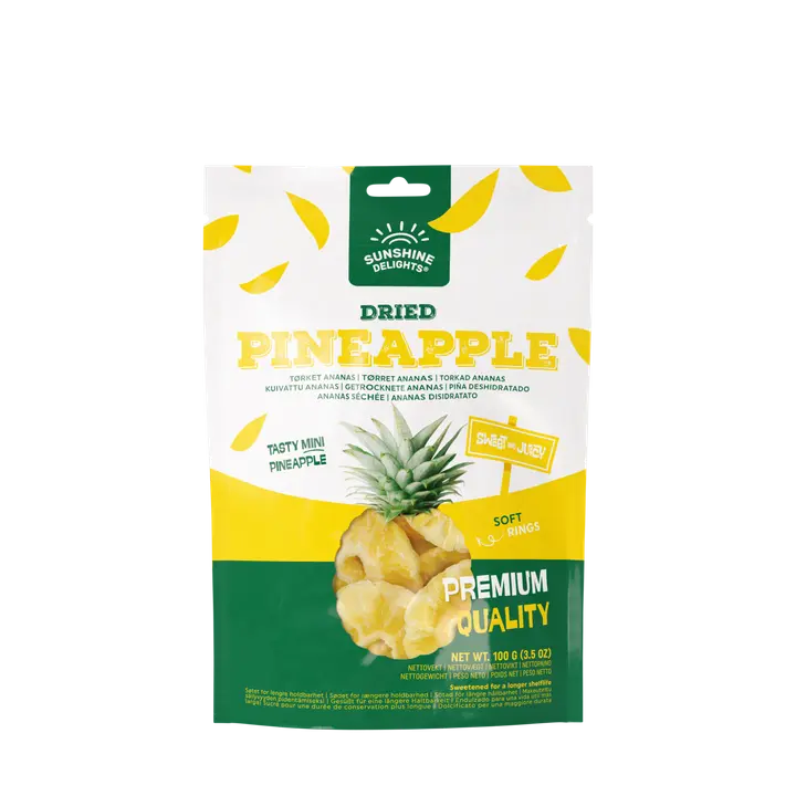 Sunshine Delights Kuivattu ananas 100g-Sunshine Delights 菠萝干 100g