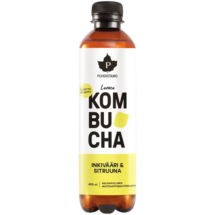 Puhdistamo Luomu Kombucha Inkivääri-Sitruuna 400 ml|Puhdistamo 有机康普茶姜柠檬 400 ml