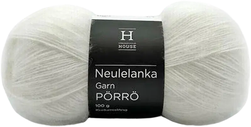 House 马海毛-羊毛-腈纶混纺线 Pörrö 100克 白色 208|House lanka mohair-villa-akryyli Pörrö 100 g White 208