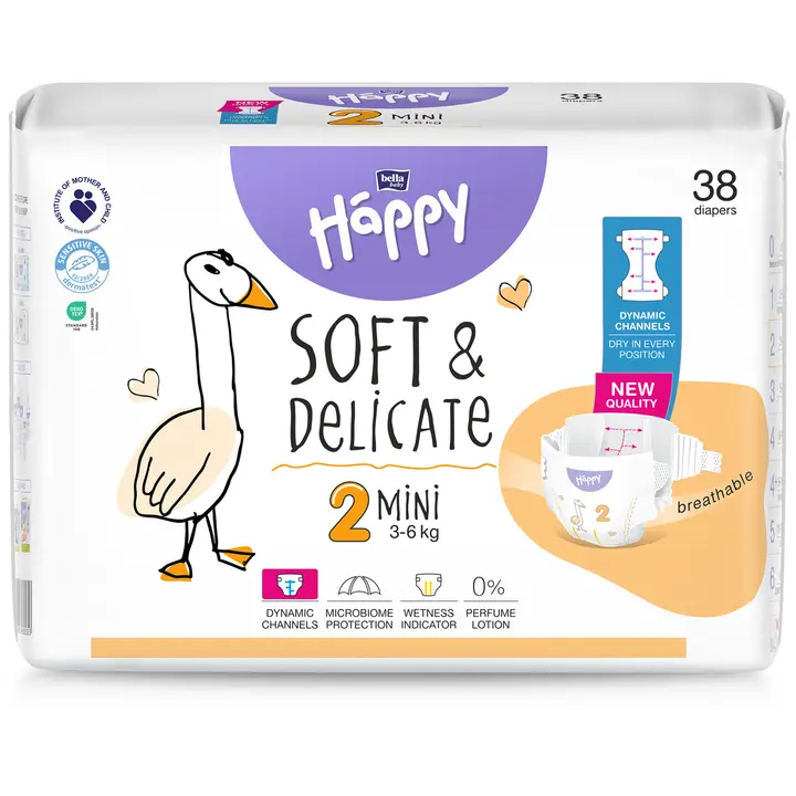 Happy Diapers Bella Mini 2 teippivaippa 38 kpl 3-6 kg|Happy Diapers Bella Mini 2 胶带纸尿裤 38 片 3-6 公斤